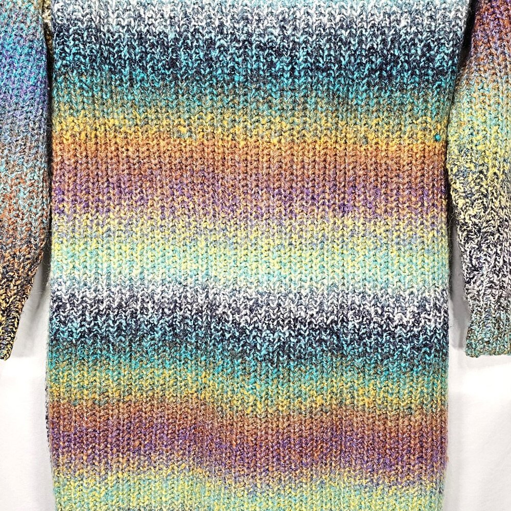 Cider Chunky Knit Multicolor Oversized Cardigan Sweater Small Toggle Pocket - Picture 7 of 8